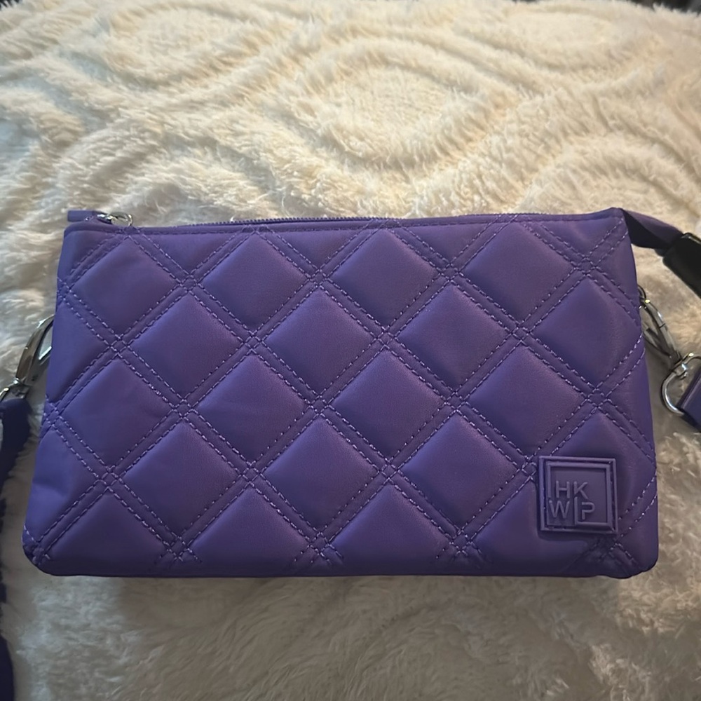 IHKWIP Triple Entry Wristlet Crossbody QVC bright purple periwinkle